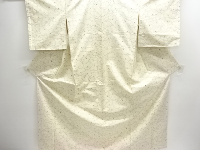 JAPANESE KIMONO / UNUSED TSUMUGI / WOVEN CAMELLIA 